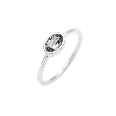 Elli - Bandring Geo Form Kristall 925 Silber Ringe 1 ct Damen