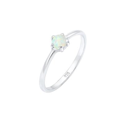 Elli Basic Trend Bandring Synthetischer Opal 925 Silber 54 Damen
