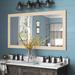 Henthorn Modern Farmhouse Bathroom/Vanity Mirror, Wood in Black Laurel Foundry Modern Farmhouse® | 30.5 H x 57.5 W x 0.75 D in | Wayfair