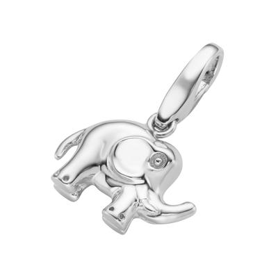 Giorgio Martello Milano - Charm Elefant mit Clipöse, Silber 925 Charms & Kettenanhänger 1 ct Silber Damen