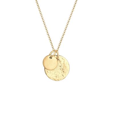 Elli - Plättchen Münzen Geo-Organic Look 925 Silber Ketten 1 ct Damen (99.99 € / 1 ct)