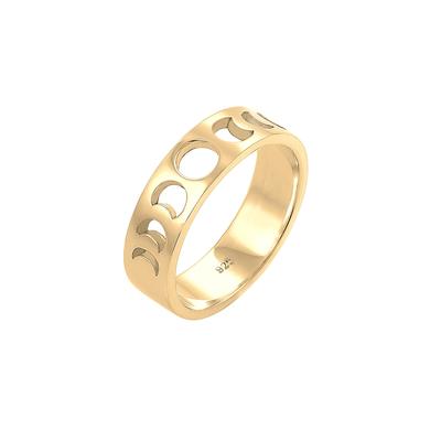 Elli - Elli Ring Mond Halbmond Astro 925 Silber vergoldet Ringe 1 ct Damen