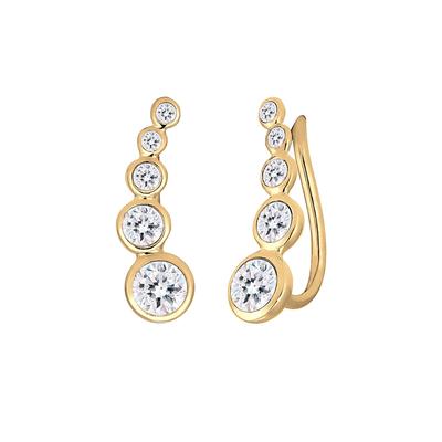 Elli Earclimber Geo Kristalle 925 Silber goldfarben Damen