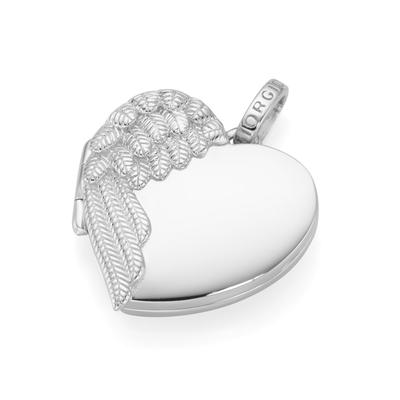 Giorgio Martello Milano - Anhänger Medaillon Herz mit Flügel, Silber 925 Charms & Kettenanhänger 1 ct Silber Damen (148.99 € / 1 ct) Image