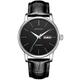 Men's Watches,Simple Ultra-Thin Fully Automatic Mechanical Watch Leather Strap Waterproof Business Watch, Black Leather Black Face