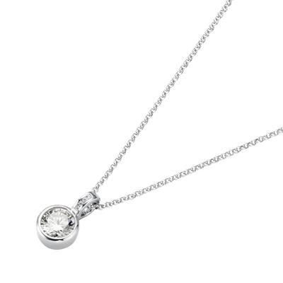 Giorgio Martello Milano Kette rundem Zirkonia Anhänger, Silber 925 43 Damen