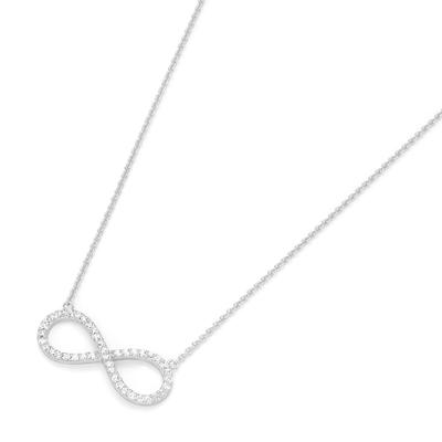 Giorgio Martello Milano - Collier Infinity (Unendlichkeit) mit Zirkonia Steinen, Silber 925 Ketten Damen