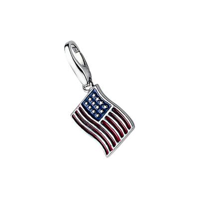 Giorgio Martello Milano - Charm Flagge USA, Silber 925 Charms & Kettenanhänger 1 ct Grün Damen