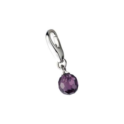 Giorgio Martello Milano - Charm Zirkonia Kugel, Silber 925 Charms & Kettenanhänger 1 ct Violett Damen