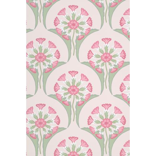 Little Greene 'Hencroft - Pink Primula' - Red Wallpaper
