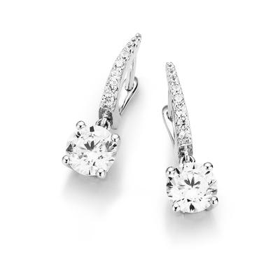 Giorgio Martello Milano Creolen oval mit Zirkonia, Silber 925 Onesize Weiss Damen