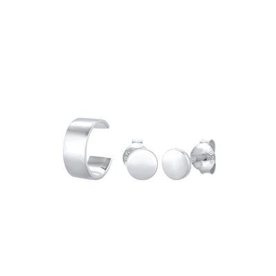 Elli - 2er Set Single Earcuff Trend Blogger 925 Silber Ohrringe 1 ct Damen