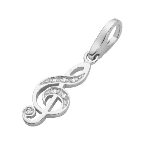 Giorgio Martello Milano - Charm Notenschlüssel, Silber 925 Charms & Kettenanhänger 1 ct Silber Damen