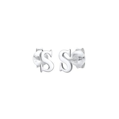 Elli Stecker Buchstabe S Initialen Minimal 925 Silber silberfarben Damen Image
