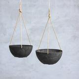 Latitude Run® Pollyanna Self-Watering Resin Hanging Planter Resin/Plastic/Stone in Black | 4.75 H x 10 W x 10 D in | Wayfair