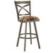 Red Barrel Studio® Hufford Swivel Bar & Counter Stool Upholstered/Metal in Gray/Black | 48.5 H x 16.5 W x 17 D in | Wayfair