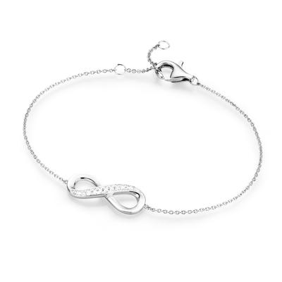 Smart Jewel Armband Infinityzeichen als Mittelteil mit Zirkonia, Silber 925 19 cm Damen