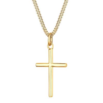 Elli Kreuz Basic 925 Silber goldfarben Damen