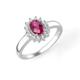 Smart Jewel - Ring zauberhaft, farbiger Stein und weiße Zirkonia, Silber 925 Ringe Rot Damen