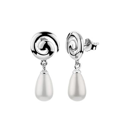 Nenalina Stecker Muschelkernperle Spirale Edel 925 Silber OneSize Damen