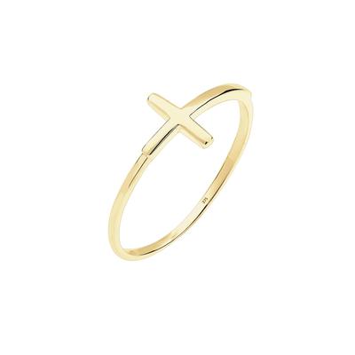 Elli PREMIUM - Kreuz Symbol Trend Blogger 375 Gelbgold Ringe 1 ct Damen