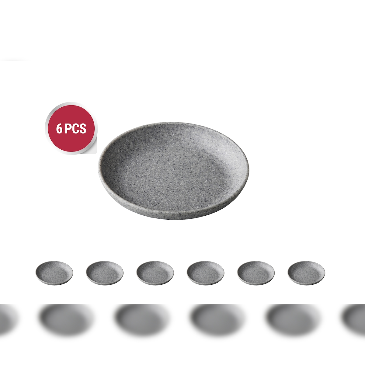 Stylepoint - 6x Teller Tief coupe 21,5 cm - Pebble Grey - MST-PG2006 - Melamin Image