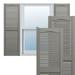 Ekena Millwork 14 1/2 W x 38 H Lifetime Vinyl TailorMade Cathedral Top Center Mullion Open Louver Shutters w/Shutter-Loks (Per Pair) Clay