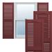 Ekena Millwork 14 1/2 W x 35 H Lifetime Vinyl TailorMade Cathedral Top Center Mullion Open Louver Shutters w/Shutter-Loks (Per Pair) Wineberry