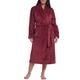 Women Plush Fleece Robe Winter Warm Bathrobe Dressing Gown (Red, Small)