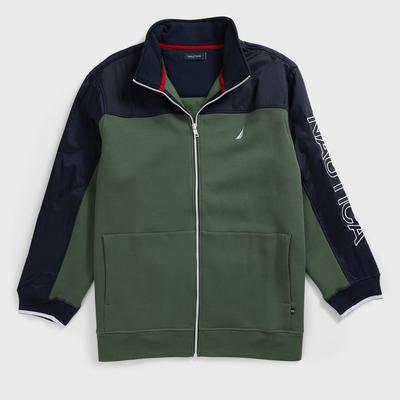 Nautica Men's Big & Tall Colorblock Full Zip Track Jacket Pineforest, 1XLT