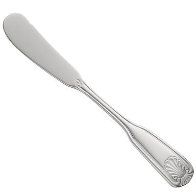 World Tableware 685 053 Coquille 6 3/4" 18/0 Stainless Steel Heavy Weight Butter Spreader - 36/Case