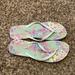 American Eagle Outfitters Shoes | American Eagle Flip Flops Size 10 | Color: Green/Pink | Size: 10