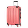 Hauptstadtkoffer - Spree - Set of 3 Hard-Side Luggages Glossy Suitcase Hardside Spinner Trolley Expandable (55, 65 & 75 cm) TSA, Coral