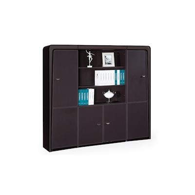 Aktenschrank Büroschrank Büroausstattung Pompeji, schwarz Lederoptik mit kontrastierenden Ziernähten Jet-Line XXL Büro Image