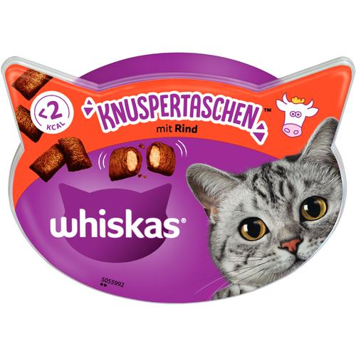 8 x 60g Knuspertaschen Rind Whiskas Katzensnack