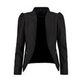 Carrie CH Hoxton Ladies Puff Sleeves Jacket Real Leather Matt Black Front Open Blazer Jacket 5370 (12)