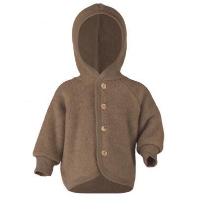 Engel - Kinder Kapuzenjacke mit Holzknöpfen - Wolljacke Gr 74/80 braun