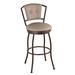 Lark Manor™ Amareona Swivel Counter, Bar & Extra Tall Stool Upholstered/Metal in Gray/Black | 45.5 H x 16.5 W x 16.5 D in | Wayfair