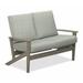 Winston Porter Chrisa Loveseat w/ Cushions Plastic/Metal in Blue/Brown | 38 H x 51.5 W x 31 D in | Outdoor Furniture | Wayfair