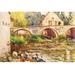 Buyenlarge 'The Laundresses By Moret By Alfred Sisley.Jpg' by Alfred Sisley Painting Print in Brown/Yellow | 28 H x 42 W x 1.5 D in | Wayfair