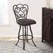 Fleur De Lis Living Margie Swivel Counter or Bar Height Armless Bar Stool w/ Footrest in Upholstered/ in Black/Brown | Wayfair