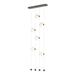 Hubbardton Forge Abacus 6 - Light Cluster Globe LED Pendant Glass in White/Black | 100 H x 22.3 W x 5.5 D in | Wayfair 139055-LED-STND-07-GG0668