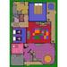 Blue/Red 92 x 0.5 in Area Rug - Joy Carpets Educational Creative Playhouse Area Rug Nylon | 92 W x 0.5 D in | Wayfair 1453D