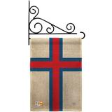 Breeze Decor Faroe Islands 2-Sided Burlap 19 x 13 in. Garden Flag in Brown/Red | 18.5 H x 13 W x 0.1 D in | Wayfair