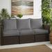 Birch Lane™ Deep Seating Striped Indoor/Outdoor Sunbrella® Sofa Cushion Set in Black/Brown/Gray | 5 H x 69 W x 25 D in | Wayfair
