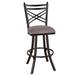 Red Barrel Studio® Howie Swivel Counter, Bar & Extra Tall Stool Upholstered/Metal in Brown | 42.25 H x 18 W x 18 D in | Wayfair