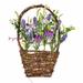 Rosalind Wheeler Artificial Mixed Floral Arrangement in Basket Silk/Plastic/Fabric | 16 H x 3 W x 10 D in | Wayfair