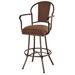 Red Barrel Studio® Hoyos Swivel Bar & Counter Stool Upholstered/Metal in Gray/Brown | 41.5 H x 16.5 W in | Wayfair 2C1C833F320F40408813D957B191859E