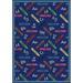 92 x 0.5 in Rug - Joy Carpets Educational Abstract Tufted Blue Area Rug, Rayon | 92 W x 0.5 D in | Wayfair 1418D-01