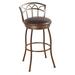 Red Barrel Studio® Huges Swivel Bar & Counter Stool Upholstered/Metal in Gray/Brown | 37.5 H x 16.5 W x 16.5 D in | Wayfair